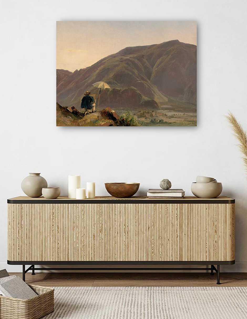 Foto 6 pulgar | Cuadro Decorativo - Vista De Bolzano Con Un Pintor- Jules Coignet - Paisaje - 69x92 - Impresión En Lienzo - Fine Art Tj