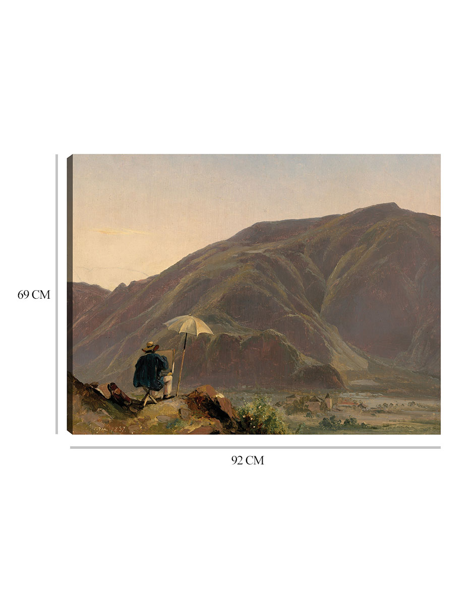 Foto 7 pulgar | Cuadro Decorativo - Vista De Bolzano Con Un Pintor- Jules Coignet - Paisaje - 69x92 - Impresión En Lienzo - Fine Art Tj