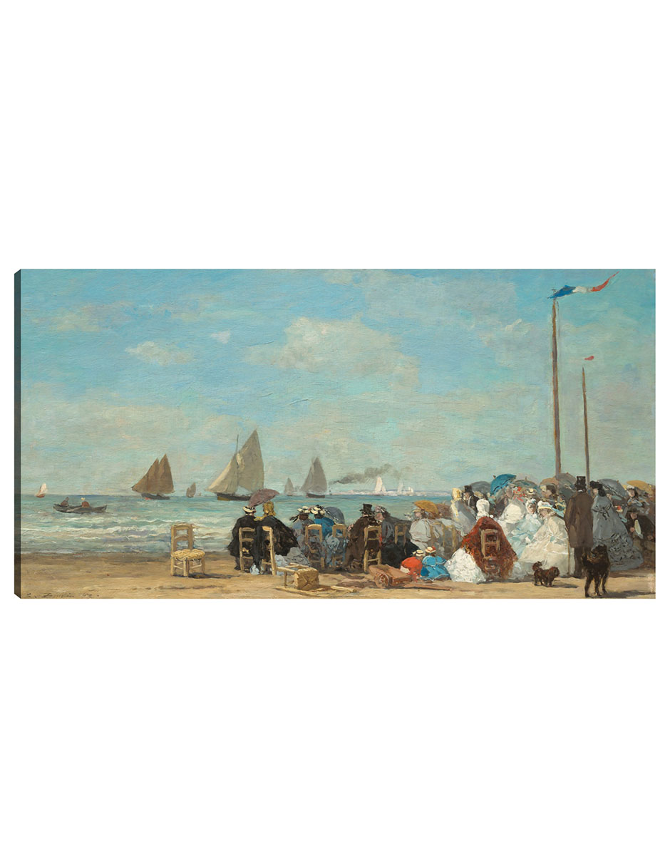 Cuadro Decorativo - Escena De Playa En Trouville- Eugène Boudin - Fotografía - 34x64 - Impresión En Lienzo - Fine Art