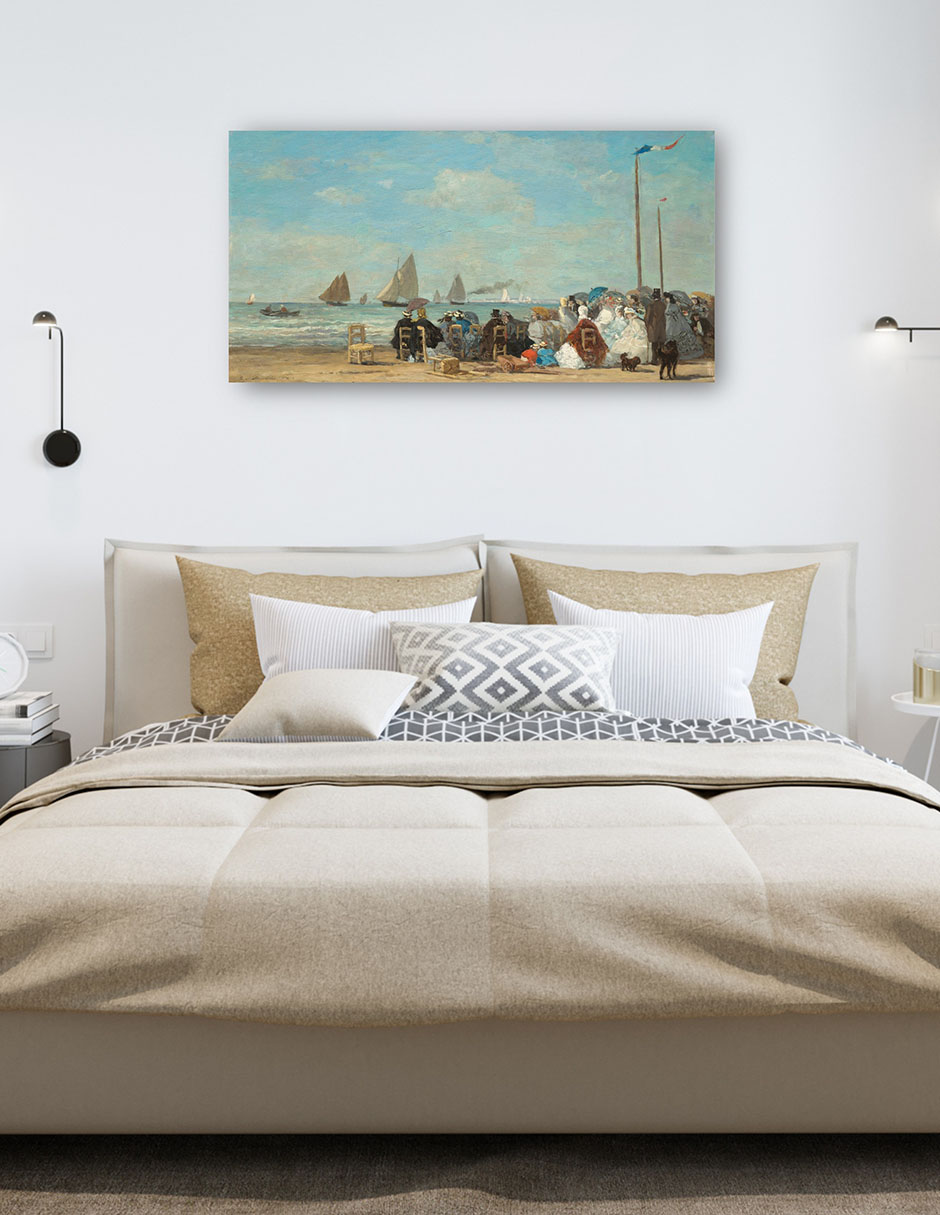 Foto 6 pulgar | Cuadro Decorativo - Escena De Playa En Trouville- Eugène Boudin - Fotografía - 34x64 - Impresión En Lienzo - Fine Art