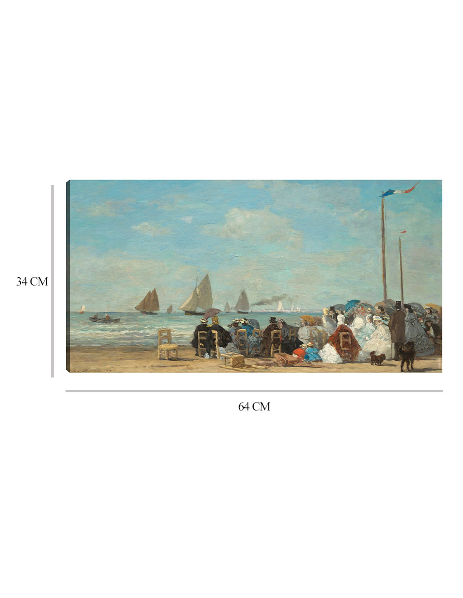 Foto 7 pulgar | Cuadro Decorativo - Escena De Playa En Trouville- Eugène Boudin - Fotografía - 34x64 - Impresión En Lienzo - Fine Art