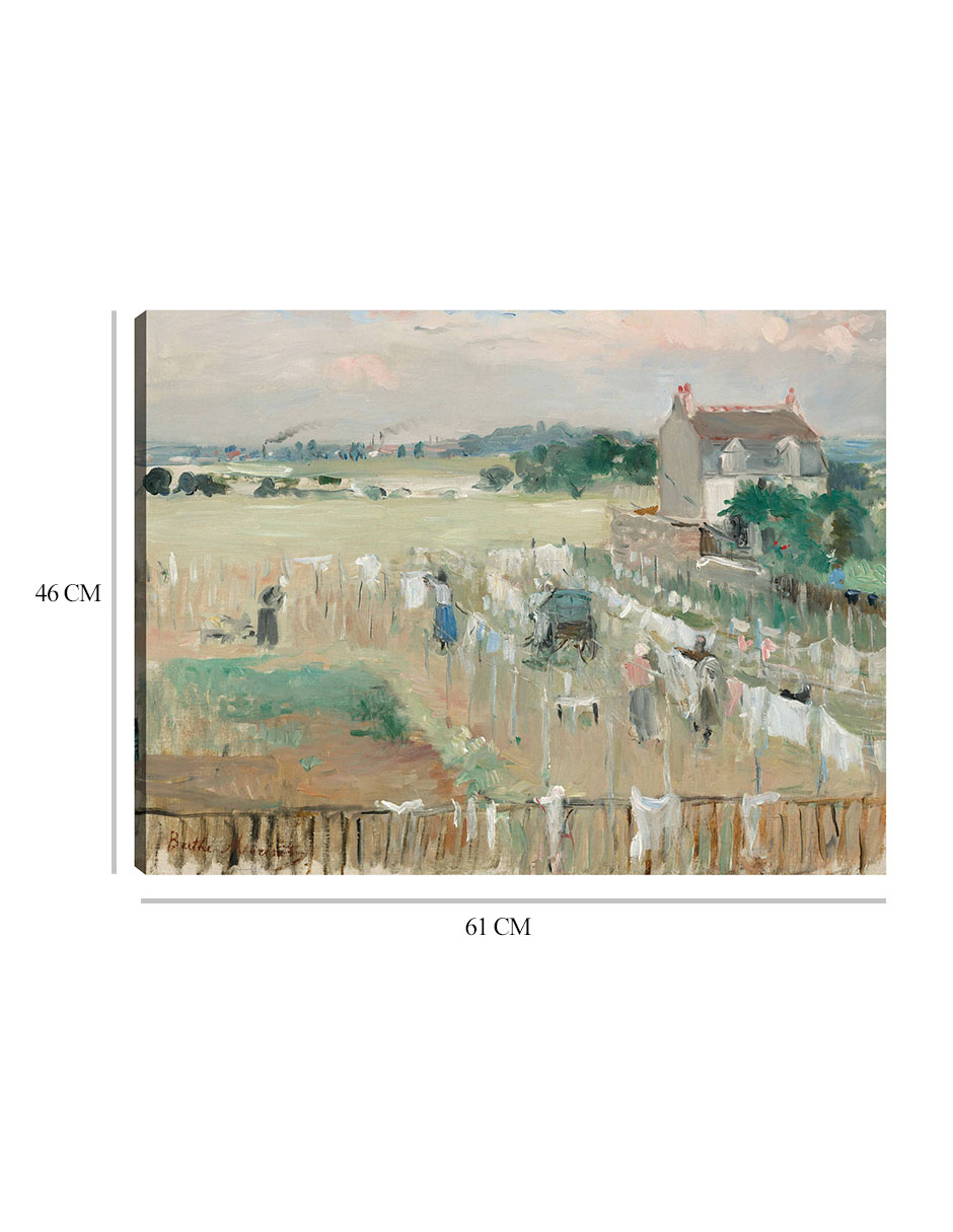 Foto 7 pulgar | Cuadro Decorativo - Colgar La Ropa Para Que Se Seque- Berthe Morisot - Religión - 46x61 - Impresión En Lienzo - Fin