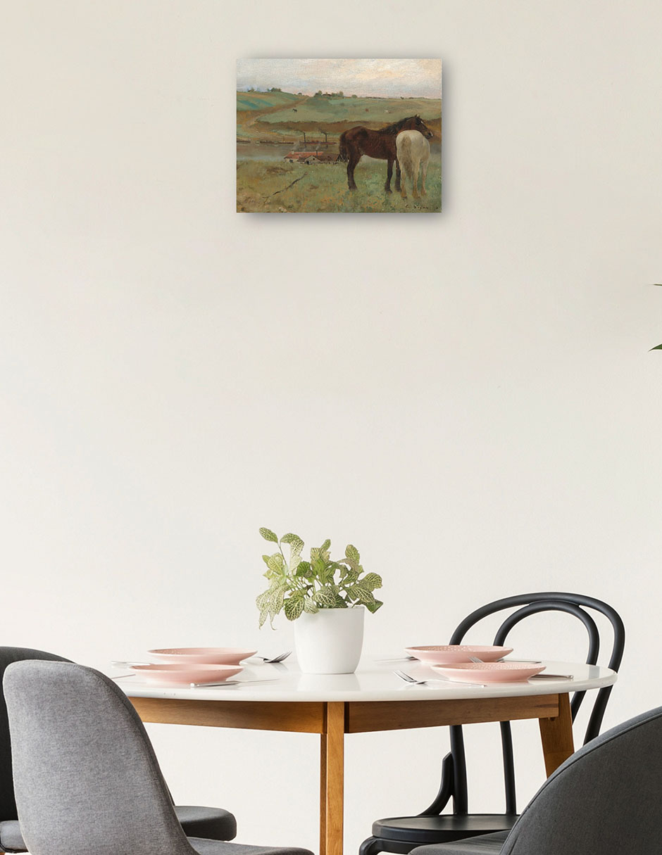 Foto 2 | Cuadro Decorativo - Caballos En Una Pradera- Edgar Degas - Religión - 28x36 - Impresión En Lienzo - Fine Art Tj