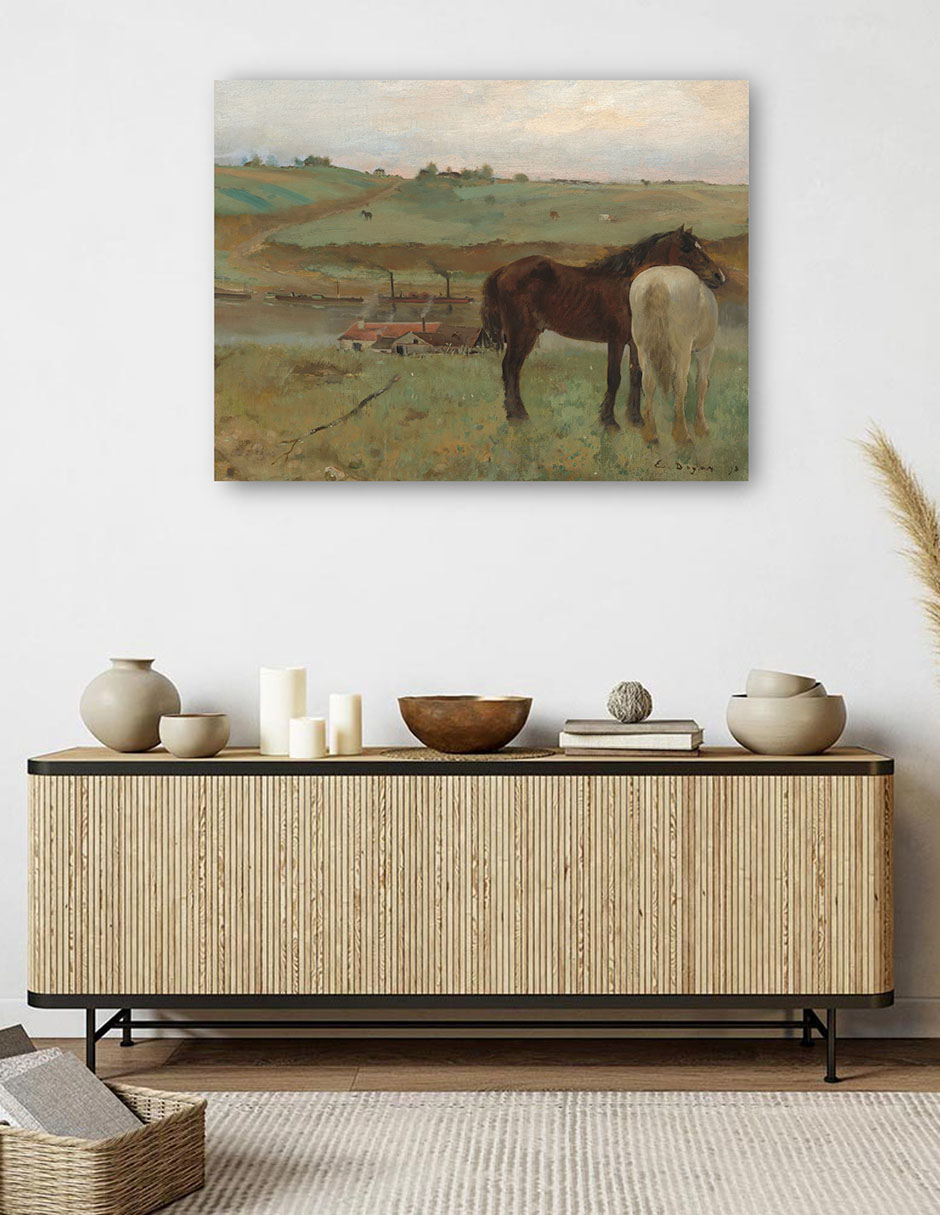 Foto 6 pulgar | Cuadro Decorativo - Caballos En Una Pradera- Edgar Degas - Religión - 28x36 - Impresión En Lienzo - Fine Art Tj