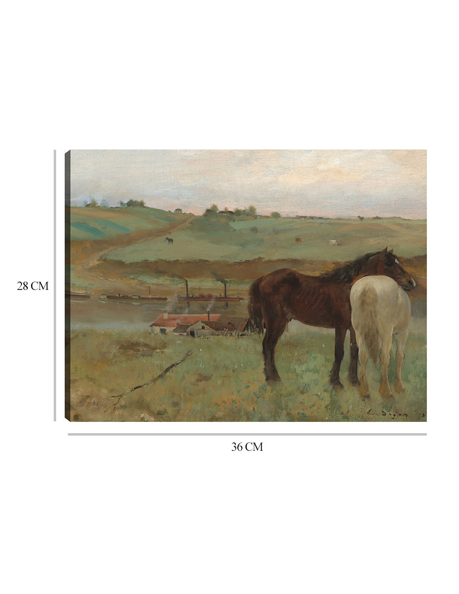 Foto 7 pulgar | Cuadro Decorativo - Caballos En Una Pradera- Edgar Degas - Religión - 28x36 - Impresión En Lienzo - Fine Art Tj