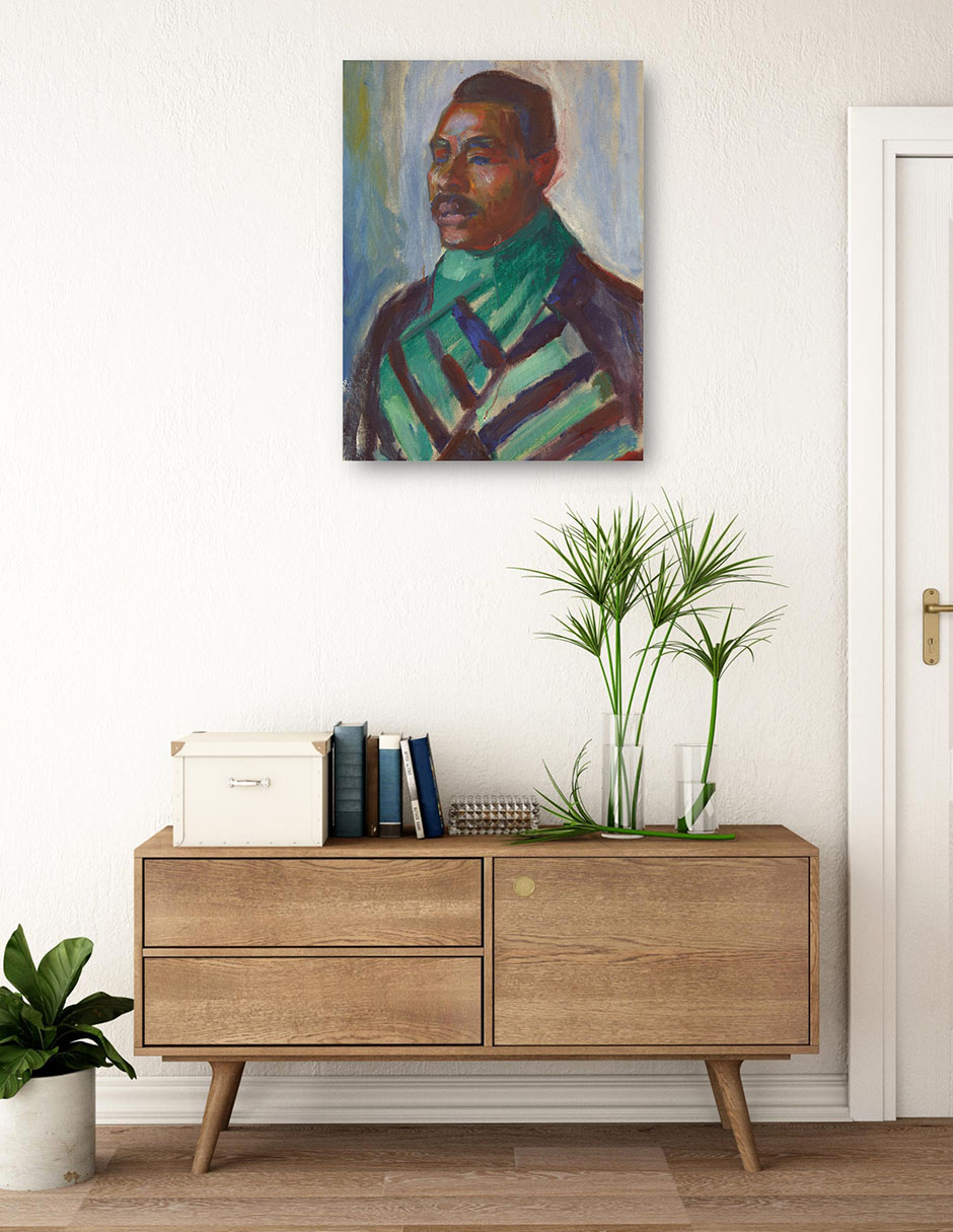 Foto 4 pulgar | Cuadro Decorativo - Africano Con Pañuelo Verde (1916)- Edvard Munch - Fotografía - 46x61 - Impresión En Lienzo -