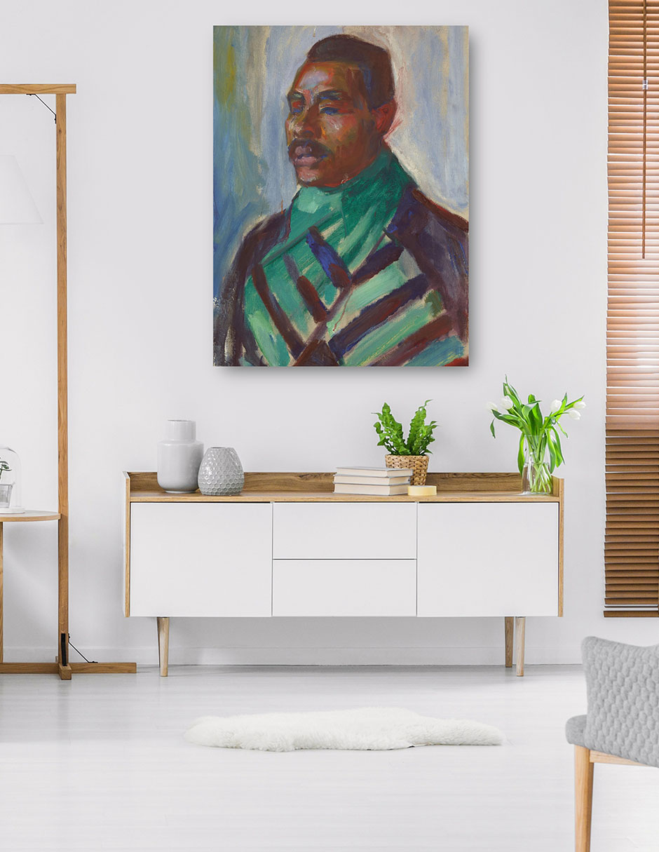 Foto 6 pulgar | Cuadro Decorativo - Africano Con Pañuelo Verde (1916)- Edvard Munch - Fotografía - 46x61 - Impresión En Lienzo -