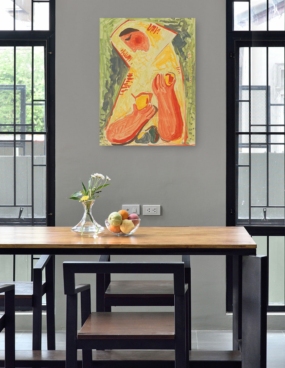 Foto 5 pulgar | Cuadro Decorativo - Mujer Con Frutas (1937-1938)- Mikuláš Galanda - Abstracto - 69x92 - Impresión En Lienzo - Fine A