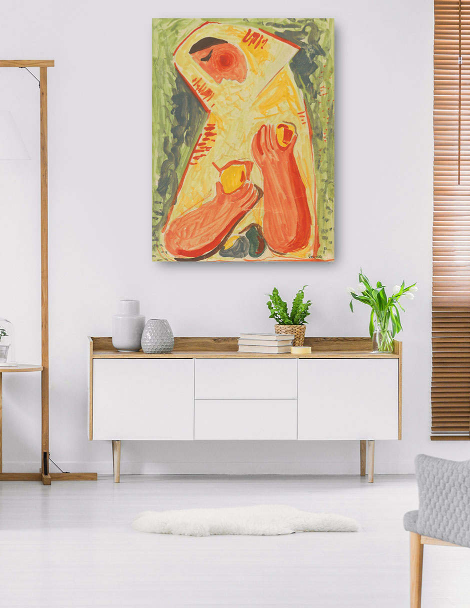 Foto 6 pulgar | Cuadro Decorativo - Mujer Con Frutas (1937-1938)- Mikuláš Galanda - Abstracto - 69x92 - Impresión En Lienzo - Fine A