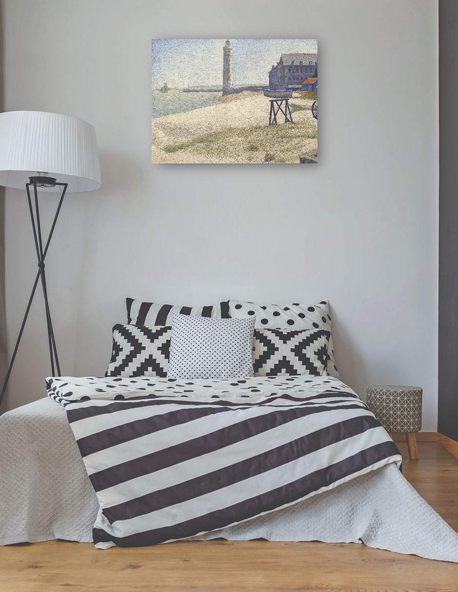 Foto 4 pulgar | Cuadro Decorativo - El Faro De Honfleur (1886)- Georges Seurat - Costa - 46x61 - Impresión En Lienzo - Fine Art Tj