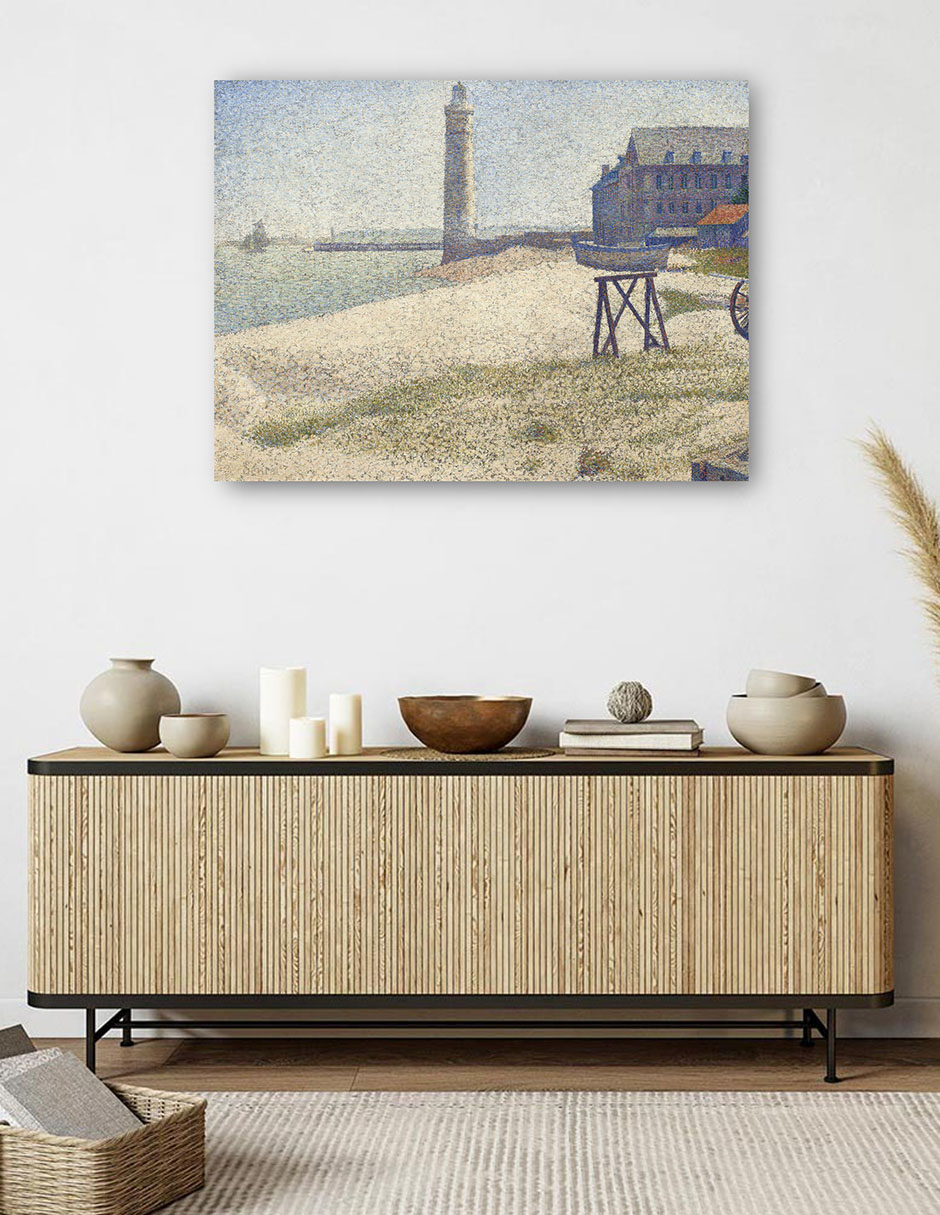 Foto 6 pulgar | Cuadro Decorativo - El Faro De Honfleur (1886)- Georges Seurat - Costa - 46x61 - Impresión En Lienzo - Fine Art Tj