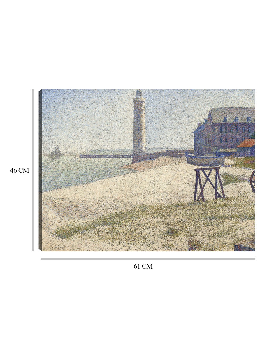 Foto 7 pulgar | Cuadro Decorativo - El Faro De Honfleur (1886)- Georges Seurat - Costa - 46x61 - Impresión En Lienzo - Fine Art Tj