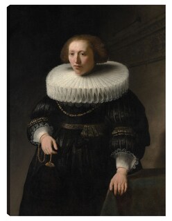 Foto 1 | Cuadro Decorativo - Retrato De Una Mujer (1632)- Rembrandt Van Rijn - Fotografía - 46x61 - Impresión En Lienzo - F