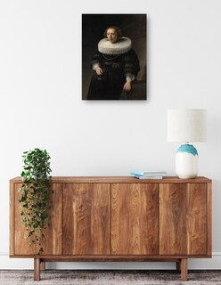 Foto 2 | Cuadro Decorativo - Retrato De Una Mujer (1632)- Rembrandt Van Rijn - Fotografía - 46x61 - Impresión En Lienzo - F