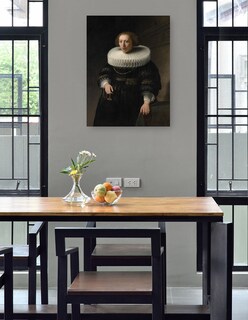 Foto 4 | Cuadro Decorativo - Retrato De Una Mujer (1632)- Rembrandt Van Rijn - Fotografía - 46x61 - Impresión En Lienzo - F