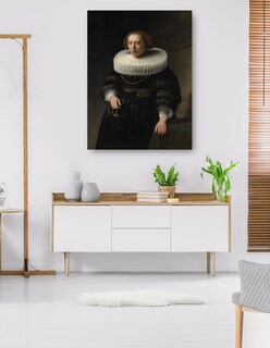 Foto 5 | Cuadro Decorativo - Retrato De Una Mujer (1632)- Rembrandt Van Rijn - Fotografía - 46x61 - Impresión En Lienzo - F