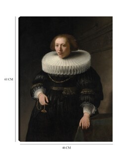 Foto 6 | Cuadro Decorativo - Retrato De Una Mujer (1632)- Rembrandt Van Rijn - Fotografía - 46x61 - Impresión En Lienzo - F