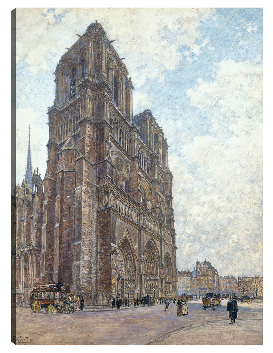 Foto 2 pulgar | Cuadro Decorativo - Notre-dame De París (1901)- Frédéric Houbron - Ciudades - 28x36 - Impresión En Lienzo - Fine Art