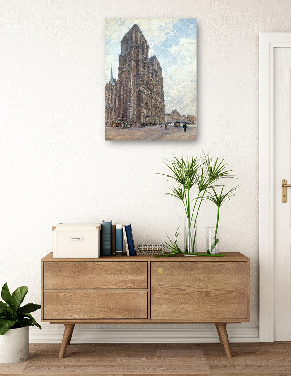 Foto 4 pulgar | Cuadro Decorativo - Notre-dame De París (1901)- Frédéric Houbron - Ciudades - 28x36 - Impresión En Lienzo - Fine Art