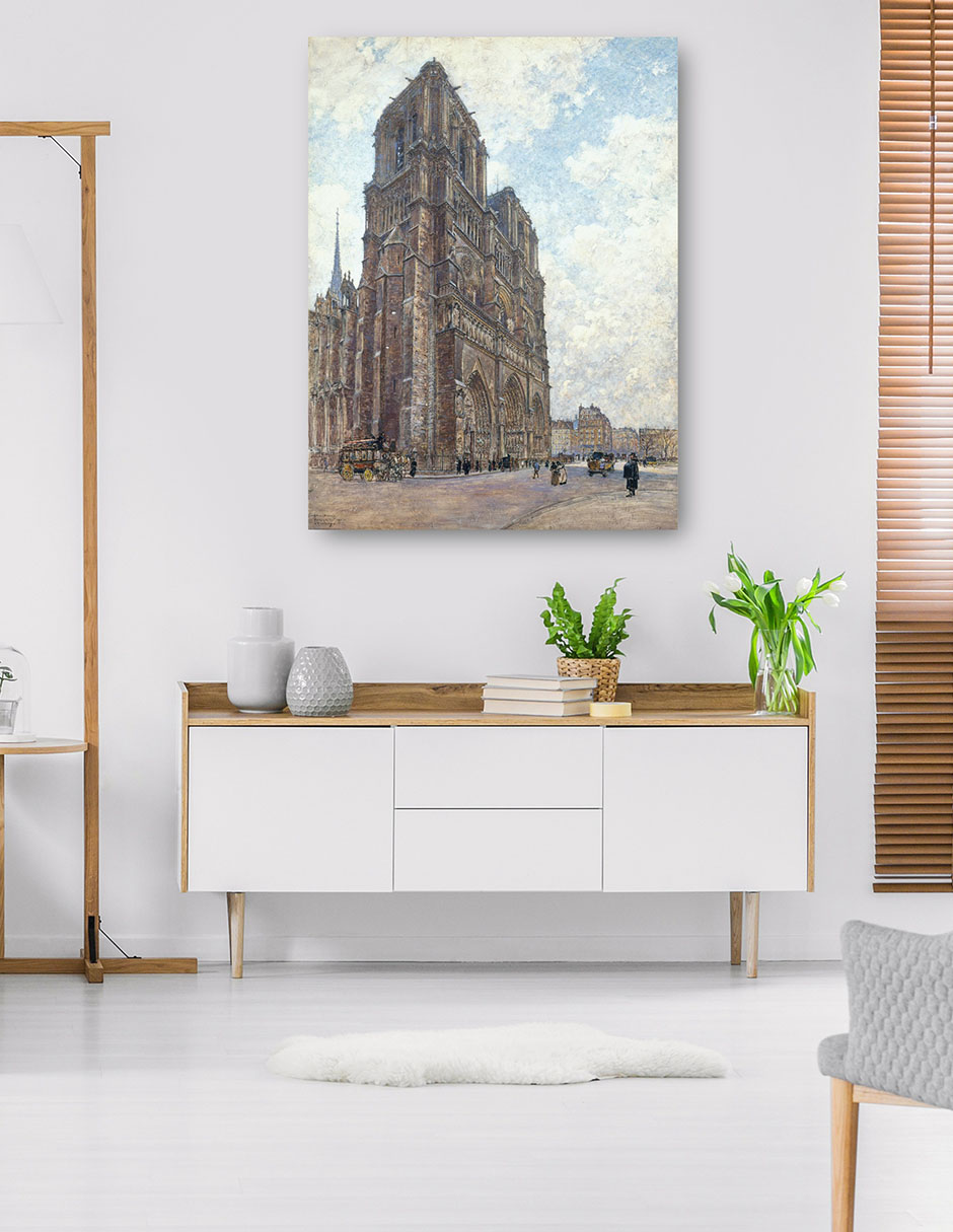 Foto 6 pulgar | Cuadro Decorativo - Notre-dame De París (1901)- Frédéric Houbron - Ciudades - 28x36 - Impresión En Lienzo - Fine Art