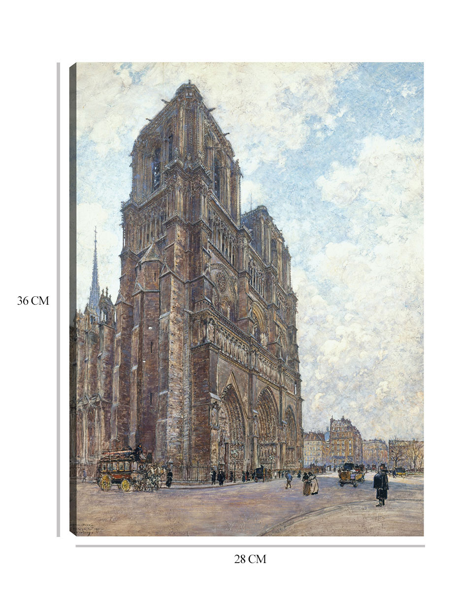 Foto 7 pulgar | Cuadro Decorativo - Notre-dame De París (1901)- Frédéric Houbron - Ciudades - 28x36 - Impresión En Lienzo - Fine Art