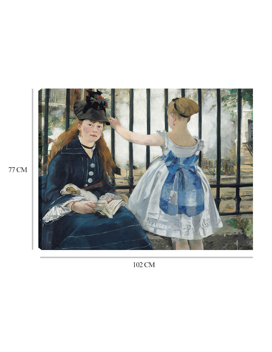 Foto 7 pulgar | Cuadro Decorativo - La Vía Del Tren- Edouard Manet - Religión - 77x102 - Impresión En Lienzo - Fine Art Tj