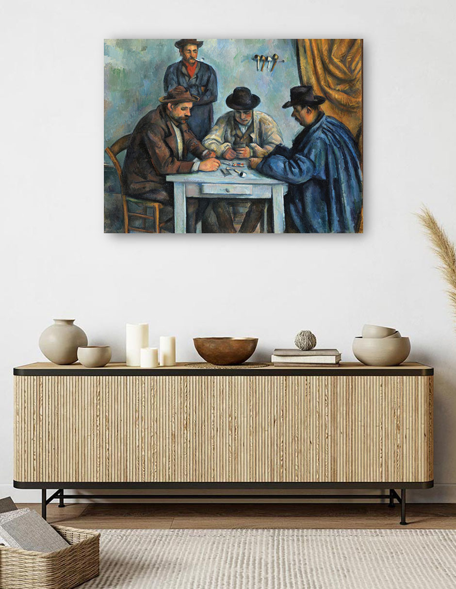 Foto 6 pulgar | Cuadro Decorativo - Los Jugadores De Cartas (1890-1892)- Paul Cézanne - Religión - 69x92 - Impresión En Lienzo -