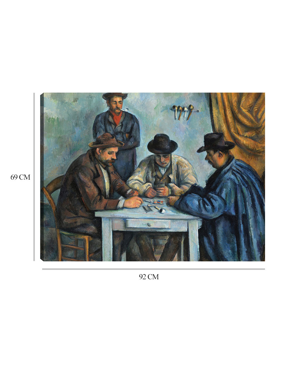 Foto 7 pulgar | Cuadro Decorativo - Los Jugadores De Cartas (1890-1892)- Paul Cézanne - Religión - 69x92 - Impresión En Lienzo -