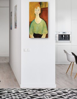 Foto 4 | Cuadro Decorativo - Chica Con Una Blusa Verde- Amedeo Modigliani - Fotografía - 46x89 - Impresión En Lienzo - Fine Ar