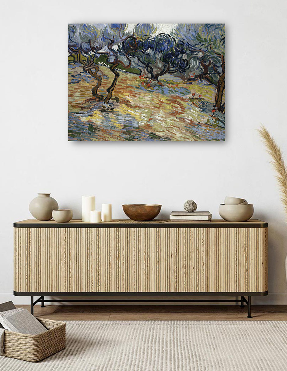 Foto 6 pulgar | Cuadro Decorativo - Olivos- Vincent Van Gogh - Paisaje - 107x143 - Impresión En Lienzo - Fine Art Tj