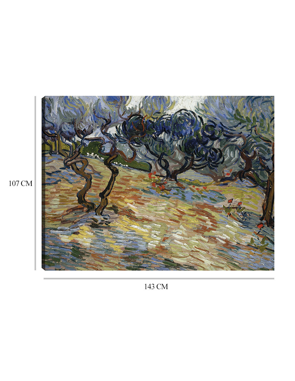 Foto 7 pulgar | Cuadro Decorativo - Olivos- Vincent Van Gogh - Paisaje - 107x143 - Impresión En Lienzo - Fine Art Tj