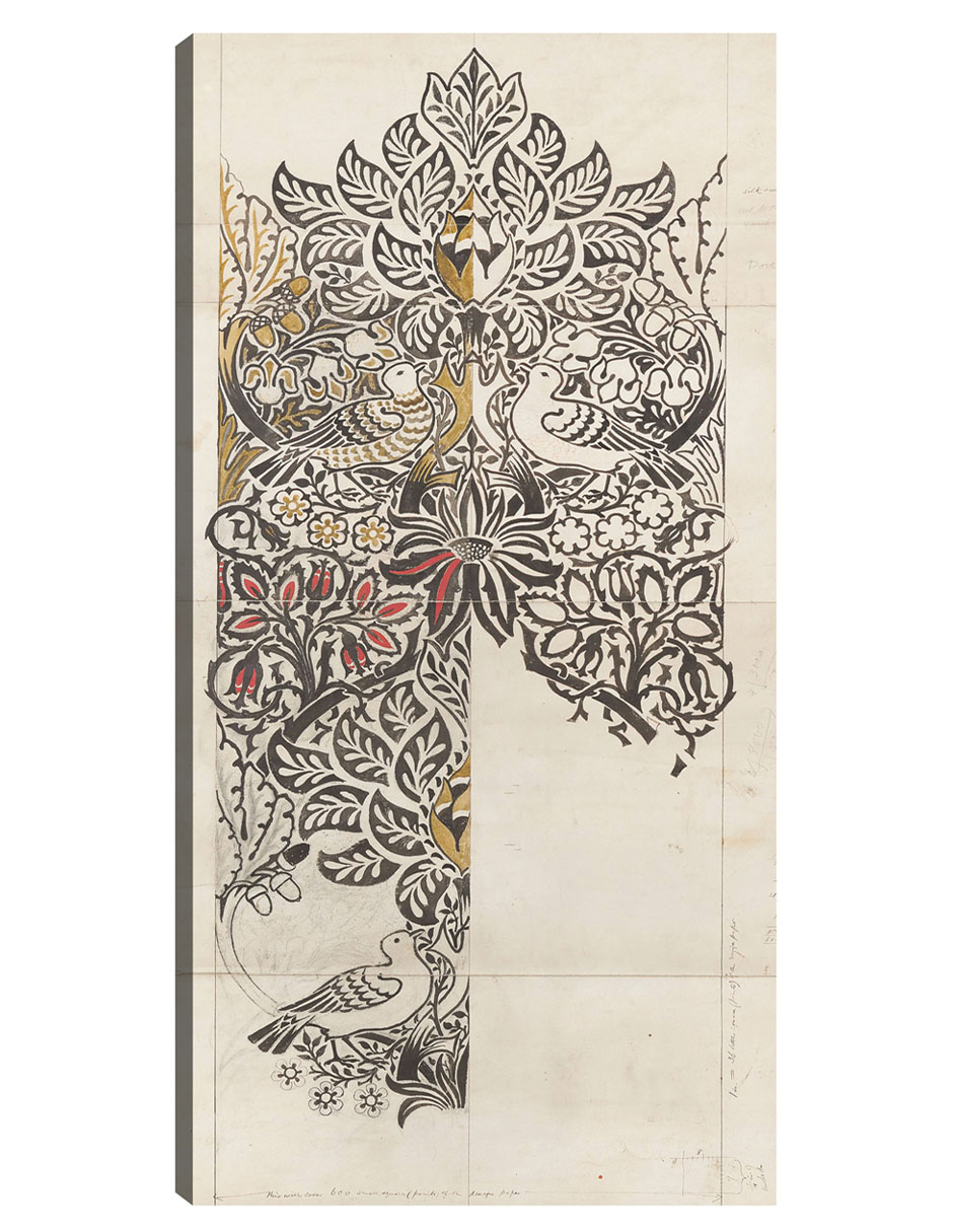 Foto 2 pulgar | Cuadro Decorativo - Paloma Y Rosa (1879)- William Morris - Abstracto - 46x89 - Impresión En Lienzo - Fine Art Tj