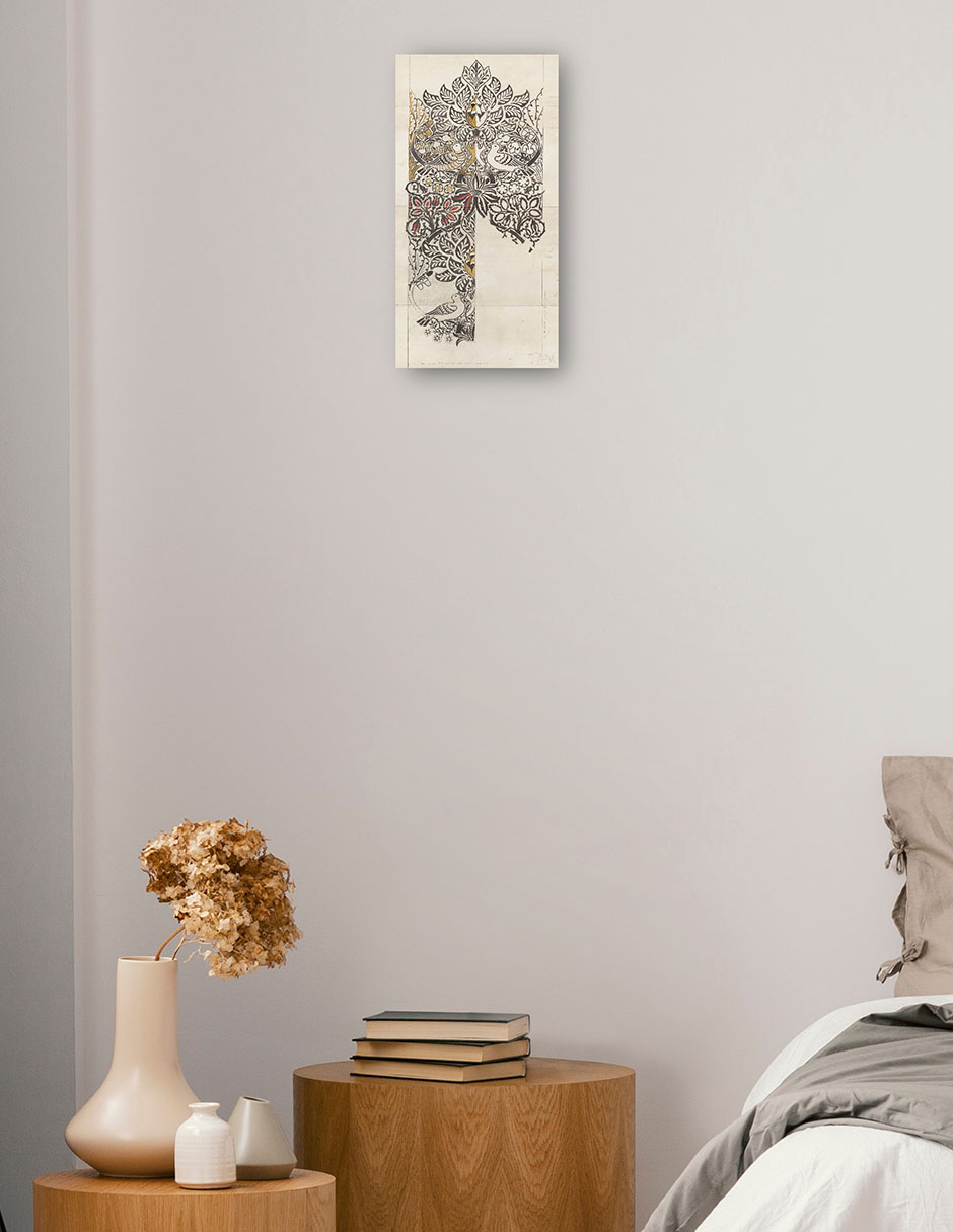 Foto 2 | Cuadro Decorativo - Paloma Y Rosa (1879)- William Morris - Abstracto - 46x89 - Impresión En Lienzo - Fine Art Tj