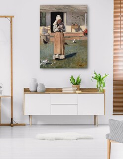 Foto 5 | Cuadro Decorativo - Un Pollo Enfermo (1874)- Winslow Homer - Fotografía - 69x92 - Impresión En Lienzo - Fine Art Tj