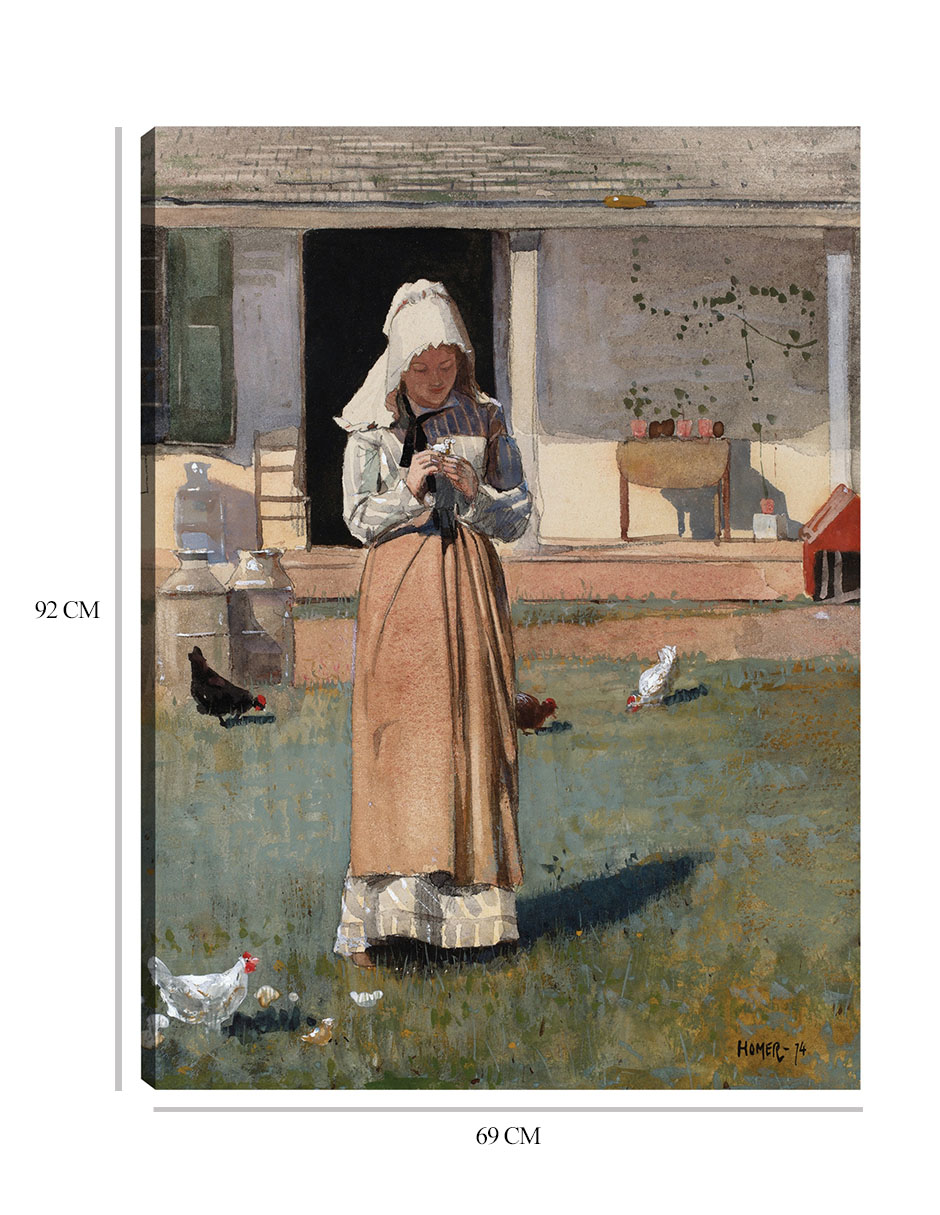 Foto 7 pulgar | Cuadro Decorativo - Un Pollo Enfermo (1874)- Winslow Homer - Fotografía - 69x92 - Impresión En Lienzo - Fine Art Tj