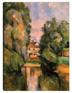 Foto 1 | Cuadro Decorativo - Casa De Campo Junto A Un Río- Paul Cézanne - Paisaje - 69x92 - Impresión En Lienzo - Fine Art Tj