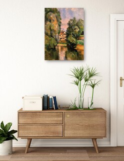 Foto 3 | Cuadro Decorativo - Casa De Campo Junto A Un Río- Paul Cézanne - Paisaje - 69x92 - Impresión En Lienzo - Fine Art Tj