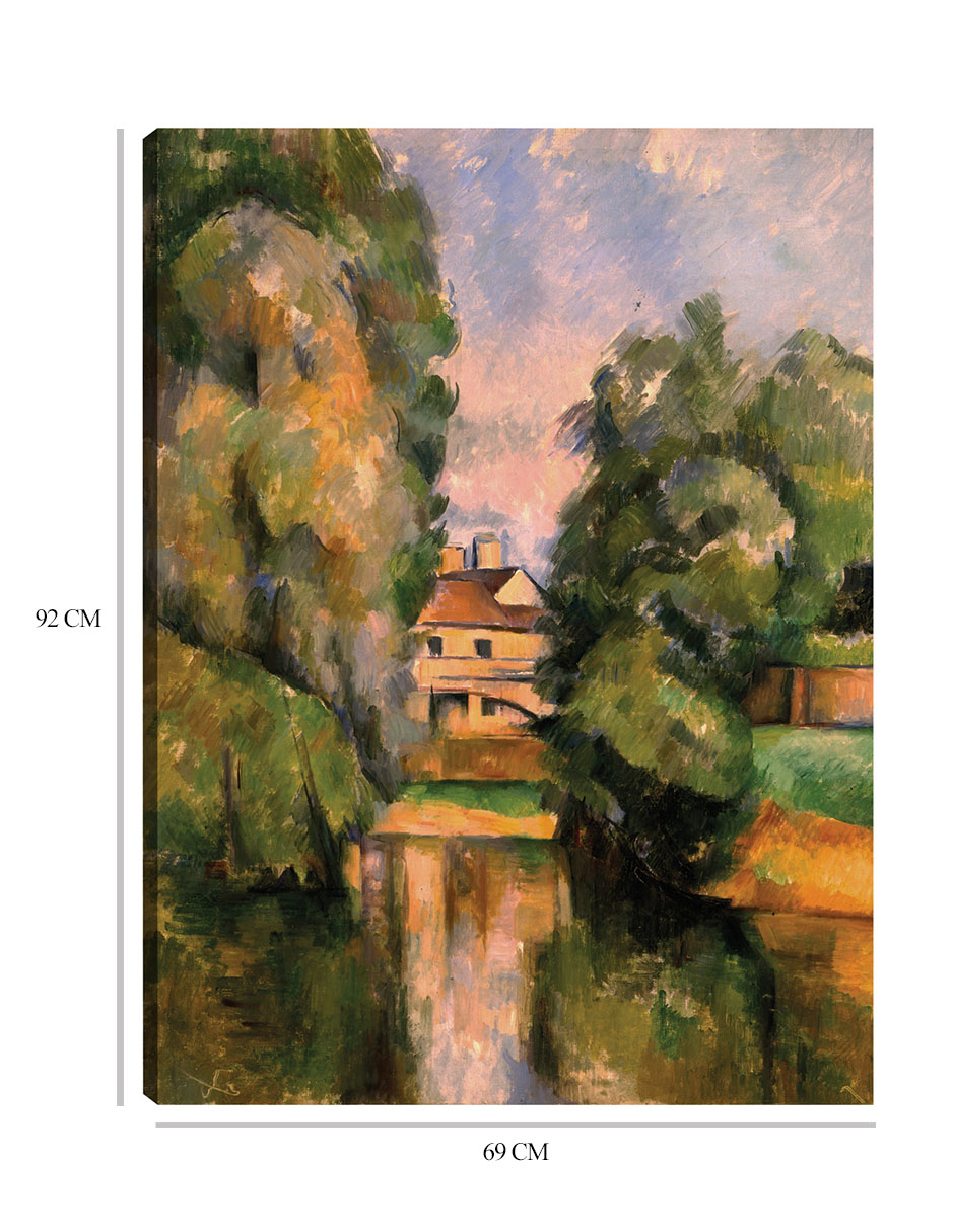 Foto 7 pulgar | Cuadro Decorativo - Casa De Campo Junto A Un Río- Paul Cézanne - Paisaje - 69x92 - Impresión En Lienzo - Fine Art Tj