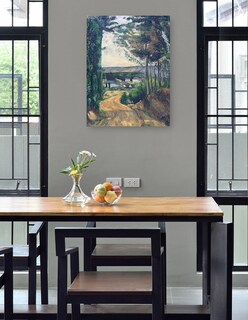 Foto 4 | Cuadro Decorativo - Camino Que Conduce Al Lago (1880)- Paul Cézanne - Paisaje - 69x92 - Impresión En Lienzo - Fine Ar
