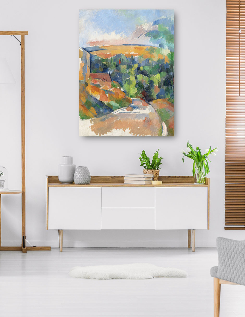 Foto 6 pulgar | Cuadro Decorativo - La Curva Del Camino (1900-1906)- Paul Cézanne - Paisaje - 69x92 - Impresión En Lienzo - Fine Art Tj