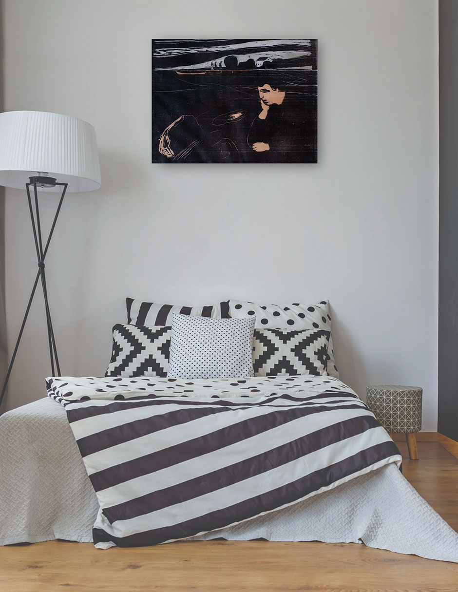 Foto 4 pulgar | Cuadro Decorativo - Tarde (melancolía Iii) (1902)- Edvard Munch - Abstracto - 28x36 - Impresión En Lienzo - Fine Art Tj