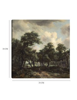 Foto 6 | Cuadro Decorativo - Cabaña Entre Árboles- Meindert Hobbema - Paisaje - 31x31 - Impresión En Lienzo - Fine Art Tj