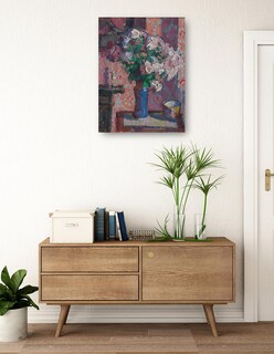 Foto 3 | Cuadro Decorativo - Rosas En Un Jarrón Azul (hacia 1914-15)- Harold Gilman - Floral - 69x92 - Impresión En Lien