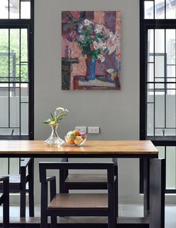 Foto 4 | Cuadro Decorativo - Rosas En Un Jarrón Azul (hacia 1914-15)- Harold Gilman - Floral - 69x92 - Impresión En Lien