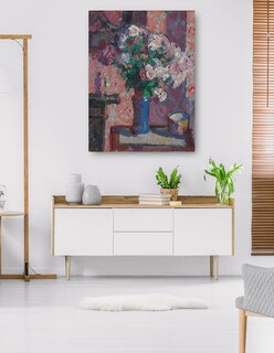 Foto 5 | Cuadro Decorativo - Rosas En Un Jarrón Azul (hacia 1914-15)- Harold Gilman - Floral - 69x92 - Impresión En Lien