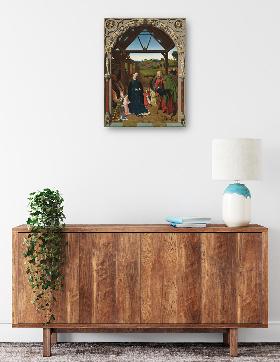 Foto 2 | Cuadro Decorativo - La Natividad, C. 1450- Petrus Christus - Religión - 46x61 - Impresión En Lienzo - Fine Art Tj