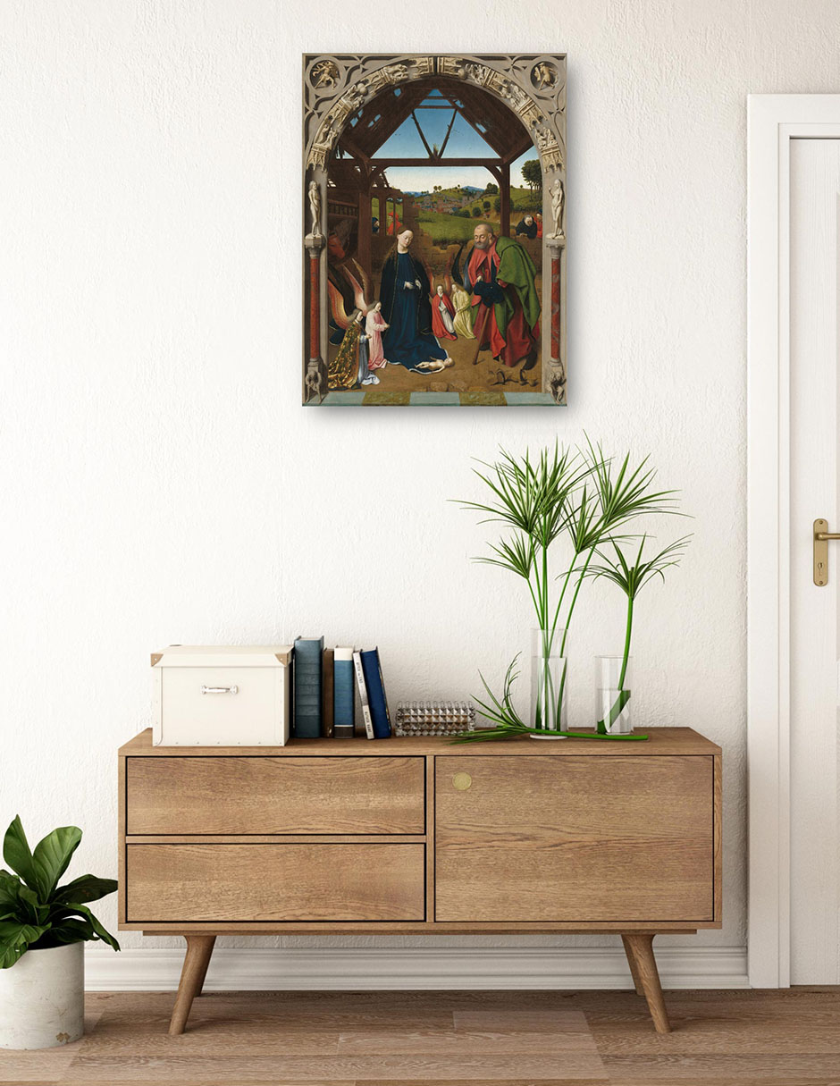 Foto 3 | Cuadro Decorativo - La Natividad, C. 1450- Petrus Christus - Religión - 46x61 - Impresión En Lienzo - Fine Art Tj