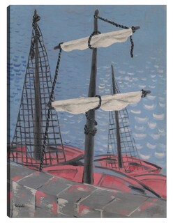 Foto 1 | Cuadro Decorativo - Barcos De Pesca (1932)- Mikuláš Galanda - Costa - 69x92 - Impresión En Lienzo - Fine Art Tj