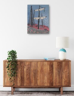 Foto 2 | Cuadro Decorativo - Barcos De Pesca (1932)- Mikuláš Galanda - Costa - 69x92 - Impresión En Lienzo - Fine Art Tj