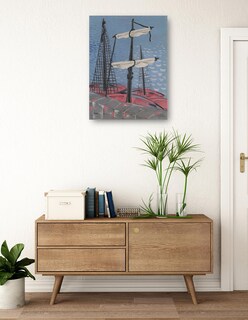 Foto 3 | Cuadro Decorativo - Barcos De Pesca (1932)- Mikuláš Galanda - Costa - 69x92 - Impresión En Lienzo - Fine Art Tj